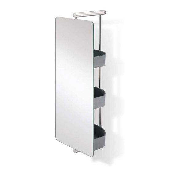 bathroom mirror - waldorf polished s/s swivel mirror with shelves
