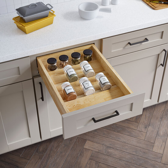 Hardware Resources Drop In Spice Tray Drawer Insert In UV Coated