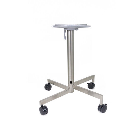 Peter Meier Nesting X-Style Flip-top Table Base with Casters for Mobile Space Saving Stow-Away Tables In Stainless Steel