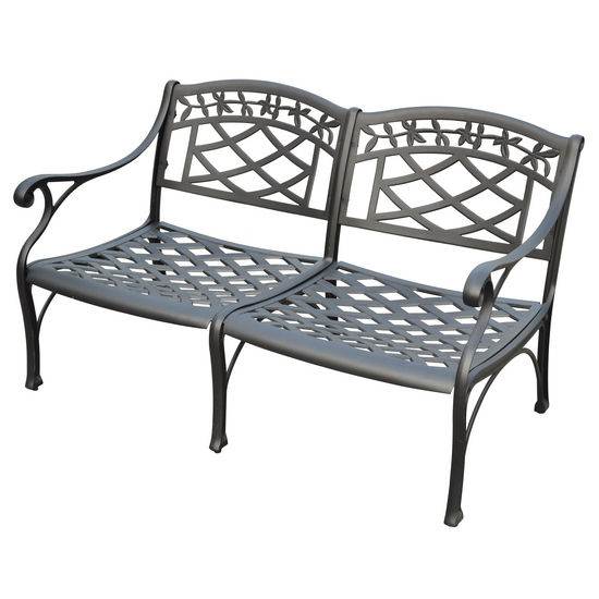 Crosley Furniture Sedona Cast Aluminum Loveseat in Charcoal Black Finish