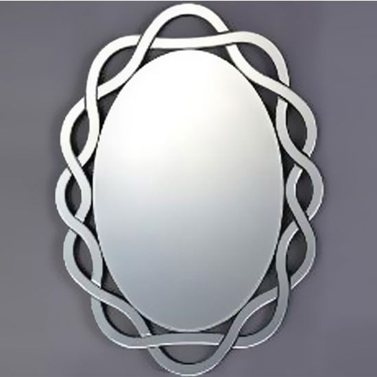 Afina Modern Luxe Collection Oval Contemporary Openwork Mirrored Glass Decorative Wall Mirror, 24'' Diameter x 31'' H