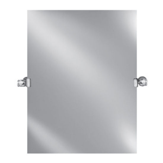 Afina Radiance Collection Rectangular Polished Edge 1" Frameless Wall Mirror with Decorative Transitional Tilt Brackets, Sold as Pair