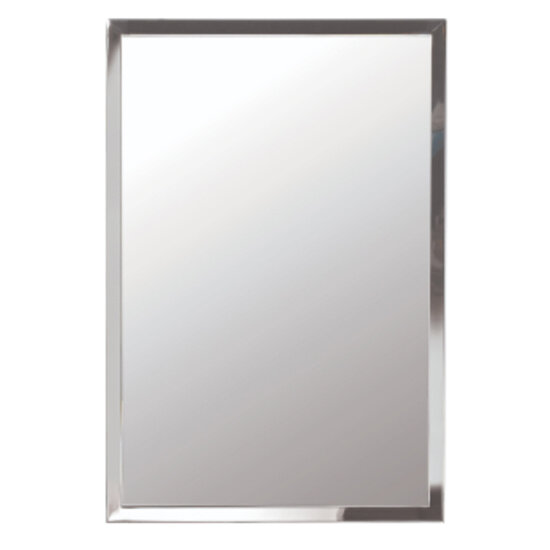 Afina Slim Line Collection 20" W or 24" W  Stainless Steel Framed Medicine Cabinet, Recessed Mount, Polished Chrome Frame, Front View