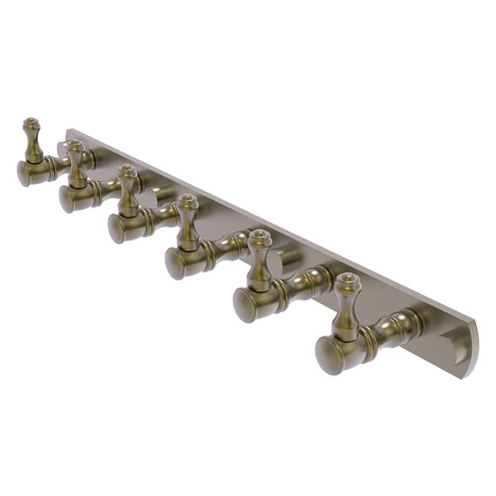 Allied Brass Carolina Collection 6-Position Tie and Belt Rack in Antique Brass