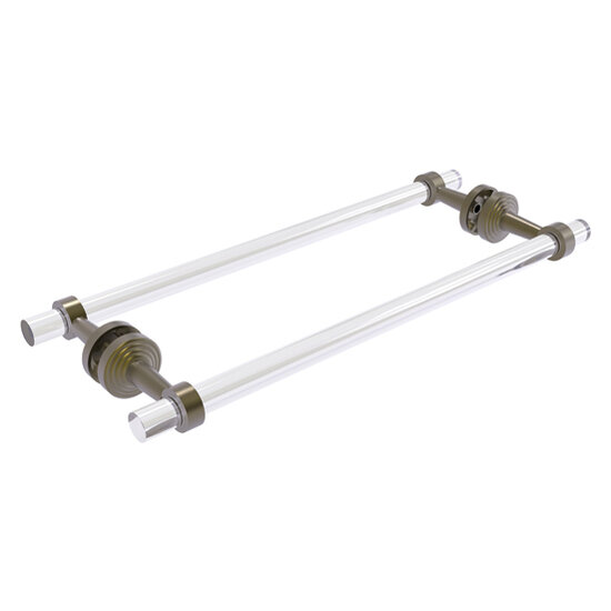 Allied Brass Pacific Beach Collection 18'' Back to Back Shower Door Towel Bar with Smooth Accents in Antique Brass
