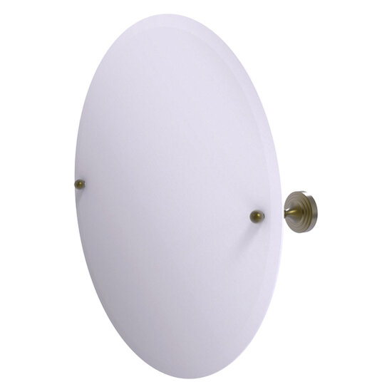 Allied Brass Sag Harbor Collection Frameless Round Tilt Mirror with Beveled Edge in Antique Brass