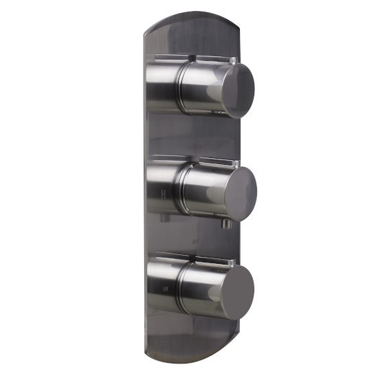 Concealed 3-Way Thermostatic Valve Shower Mixer Round Knobs 5-3/8 