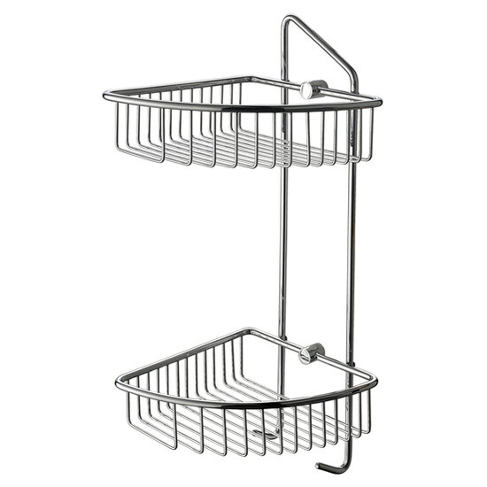 Alfi brand Corner Mounted Double Basket Shower Shelf Bathroom Accessory, 8-1/4'' W x 8-5/8'' D x 20-1/2'' H, Polished Chrome, Product View