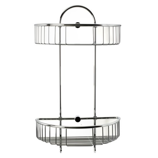 Alfi brand Polished Chrome Wall Mounted Double Basket Shower Shelf Bathroom Accessory, 11" W x 5-7/8" D x 16-1/2" H