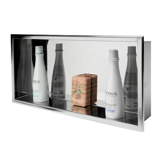 ALFI Black 2-Tier Stainless Steel Wall Mount Bathroom Shelf (12-in