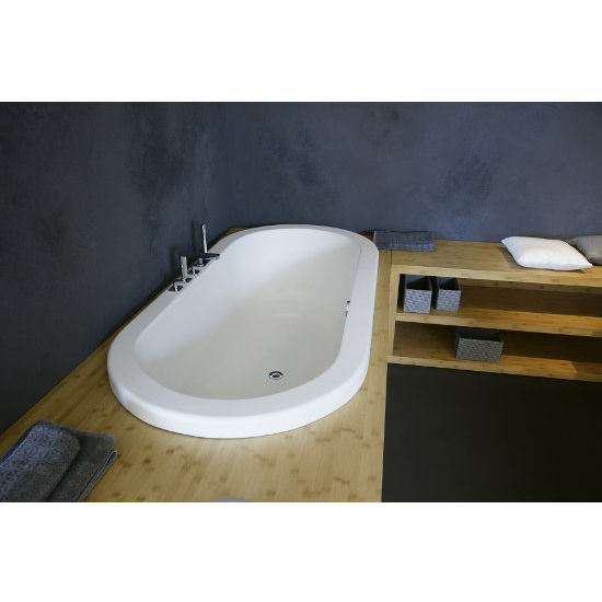 Aquatica Carol™ Drop-In Light Weight Oval Stone Bathtub, Matte White
