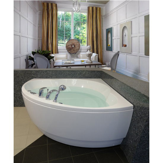 Aquatica Cleopatra™ Corner Acrylic Bathtub, High Gloss White