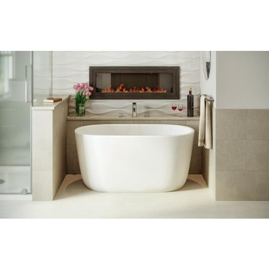 Aquatica PureScape AquateX™ Small Freestanding Oval Solid Surface Bathtub, Matte White