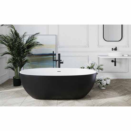 Maia oval bathtub, Solid black