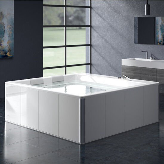 70'' W Lacus Hydrorelax Pro Acrylic Square Freestanding Bathtub with ...