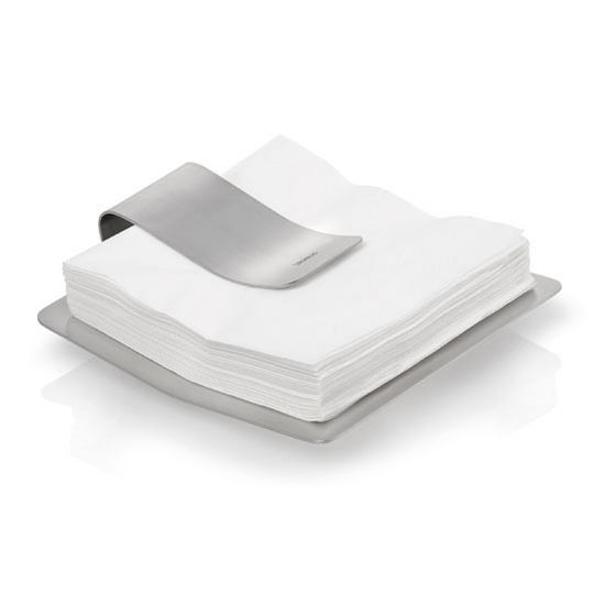 Blomus Scudo Collection Napkin Holder in Stainless Steel, 7-9/16'' W x 7-1/2'' D x 2-19/64'' H