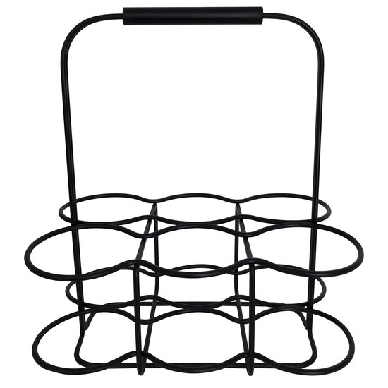 Blomus Wires Collection Wire 6-Bottle Wine Carrier Black, Product View