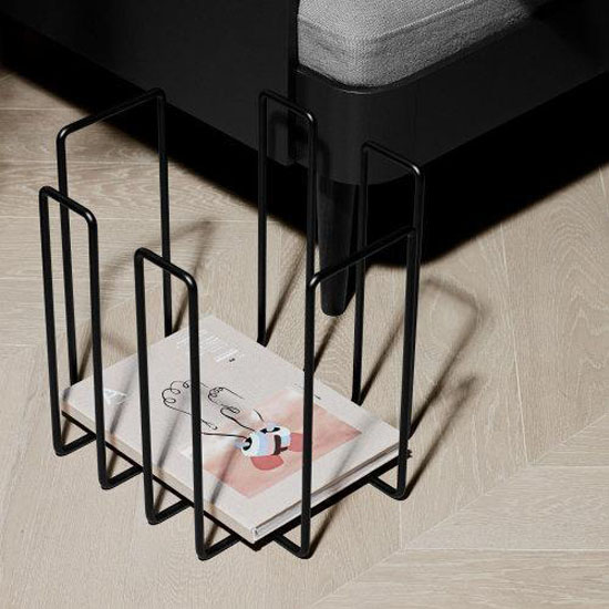 Magazine Holder Recycling Container in Black Lifestyle