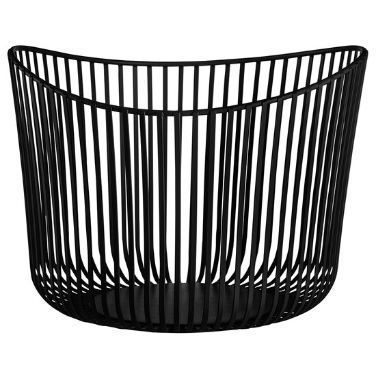 Blomus Modo Collection Bathroom Storage Basket in Black Powder-Coated Steel, Product View