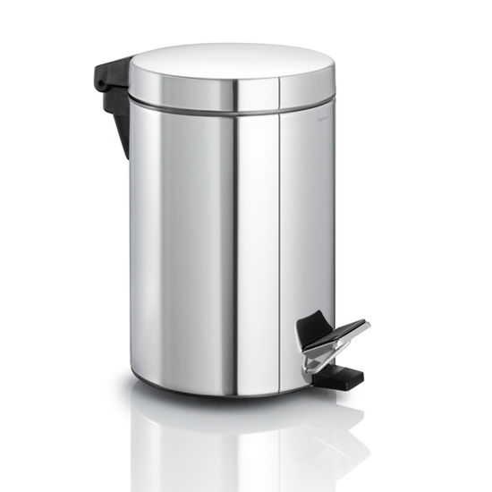 Blomus Nexio Collection Pedal Bin Wastecan in Polished Stainless Steel, 6-9/10'' Diameter x 10'' H