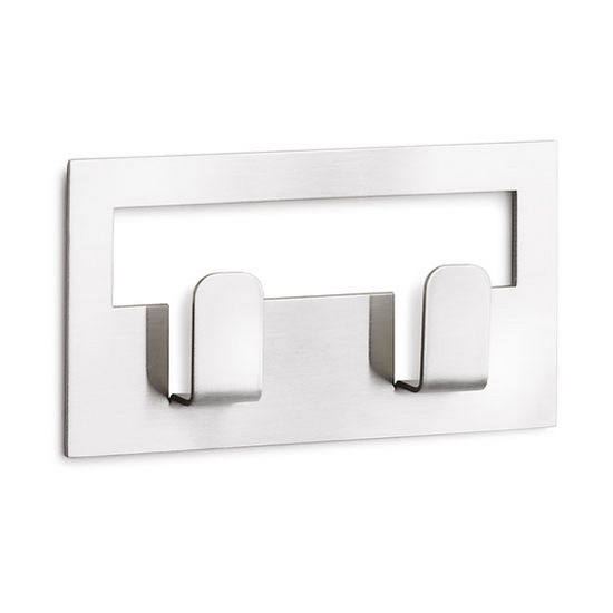 Blomus Vindo Collection Twin Towel Hook in Stainless Steel, 4-11/32'' W x 2-3/8'' D x 43/64'' H