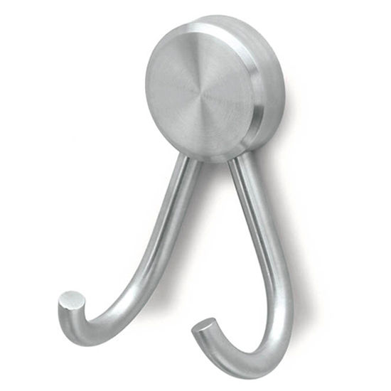 Blomus Muro Brushed Stainless Steel Double 2 Prong Wall Hooks