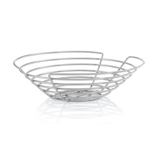 Blomus Wires Collection Round Basket in Chrome Plated, 14-3/16'' Diameter x 4-7/64'' H