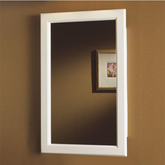 White framed recessed on sale medicine cabinet