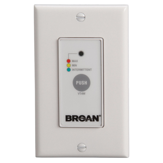 VT4W Off/Low/High Speed/Intermittent 20 Min./Hour Wall Control