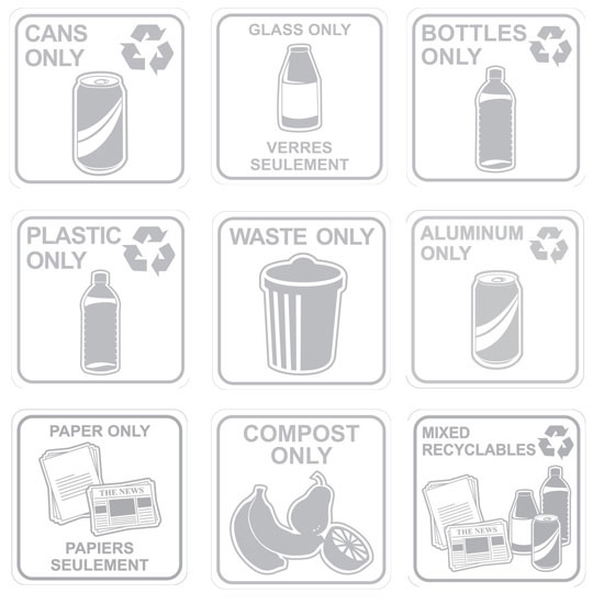 Busch Systems Square Recycling Bin Labels