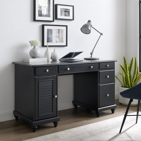 Crosley Furniture  Palmetto Computer Desk In Black, 53'' W x 23-3/4'' D x 31'' H