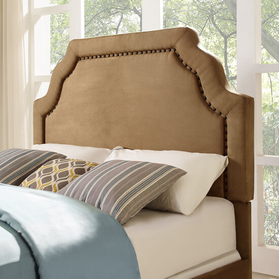 Crosley Furniture  Loren Upholstered Full/Queen Headboard In Camel, 64'' W x 4'' D x 58'' H