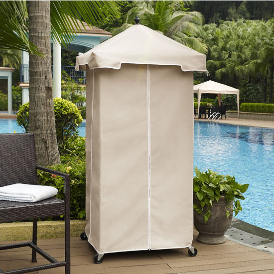Crosley Furniture Palm Harbor Outdoor Wicker Towel Valet with Sand Cover