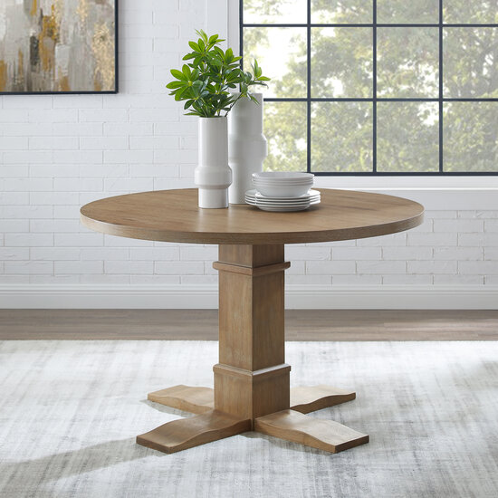 Crosley Furniture  Joanna Round Dining Table In Rustic Brown, 47-1/4'' W x 47-1/4'' D x 30-1/4'' H