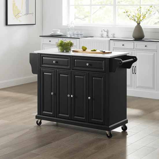 Grey Full Size Portable Kitchen Cart with Counter Top in Multiple Finishes:  Spice Rack and Towel Bar Included Measuring 51-1/2'' W x 18'' D x 34'' H By  Crosley Furniture