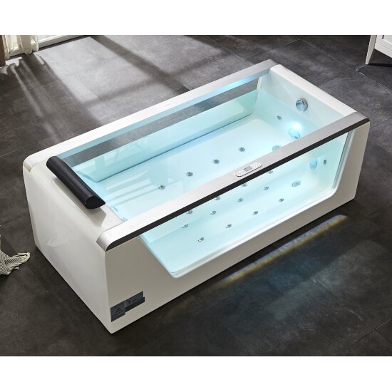 White 5 Feet Clear Acrylic Whirlpool Bathtub