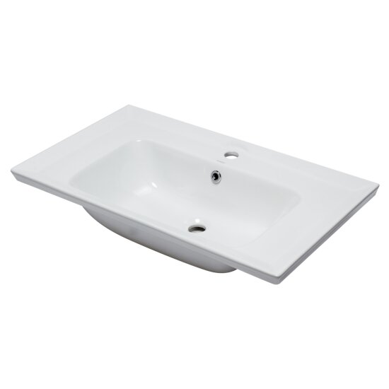 EAGO Ceramic 32" x 19" Rectangular Drop In Sink in White, 31-1/2" W x 18-7/8" D x 8-1/8" H