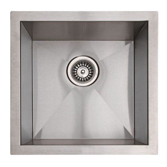 Empire 18 Gauge Zero Radius Single Undermount Sink in Stainless Steel, 17'' W x 17'' D x 9'' H