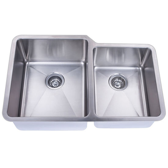 Empire Atlas Stainless Steel Undermount Double Bowl Kitchen Sink with Big Left Bowl