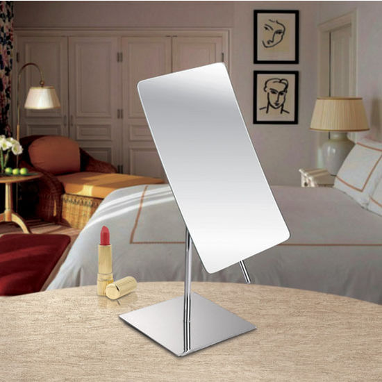 Empire Table Top Rectangular Tilt Cosmetic Mirror 5" W x 8" H, 5X Magnification in Polished Chrome