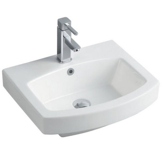 Empire Royale 21" Single Hole Round Front White Ceramic Sink, 20''W x 16-1/2''D x 7''H