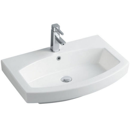 Empire Royale 28" Single Hole Round Front White Ceramic Sink, 28''W x 18-1/2''D x 7''H
