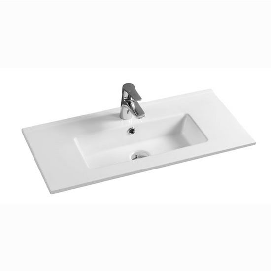 Empire Industries 30" Slim Line Ceramic Top Sink with Single Hole Drill in White, 29-45/64" W x 14" D x 5-5/16" H