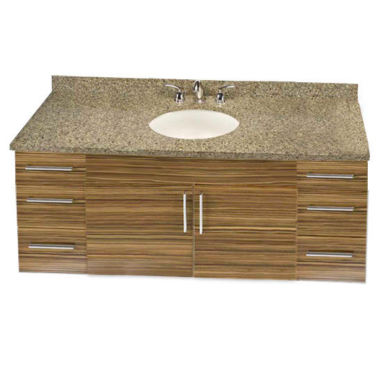 Empire Wall-Hung Daytona 60" Vanity for Single Bowl Cut-Out Stone Countertops with 2 Doors & 6 Drawers