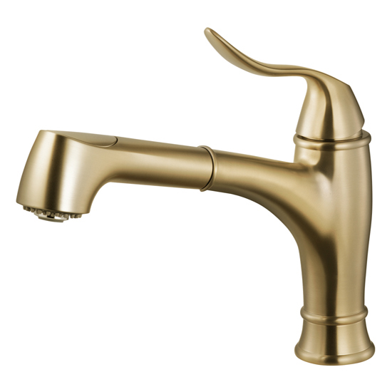 Brushed Brass Surge Pull Out Faucet