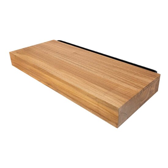 Federal Brace 24" Natural Teak Floating Shelf System, Carry Capacity 100 lbs, Includes: Mounting Bracket and Fasteners