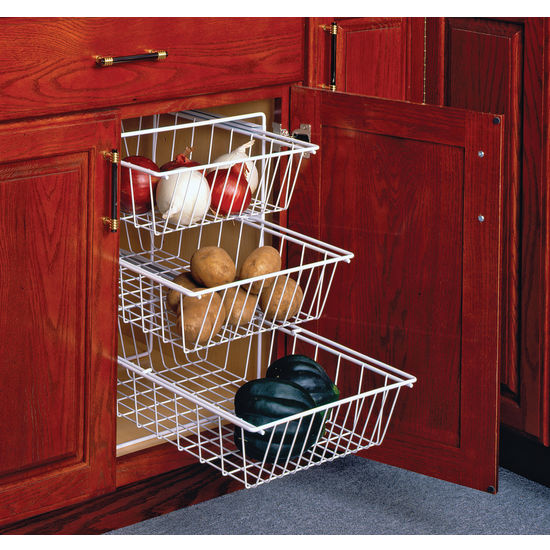 3-tier pull-out vegetable baskets for kitchen base cabinet