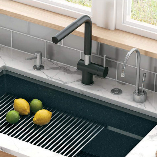 Franke Active Plus Pull Out Spray Kitchen Faucet, Fragranite Onyx