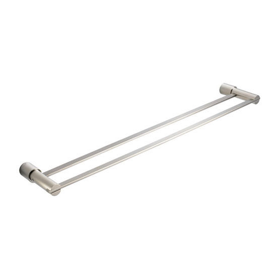 Fresca Magnifico Wall Mounted 25" Double Towel Bar in Brushed Nickel, Dimensions: 24-7/8" W x 4-1/2" D x 1-1/4" H