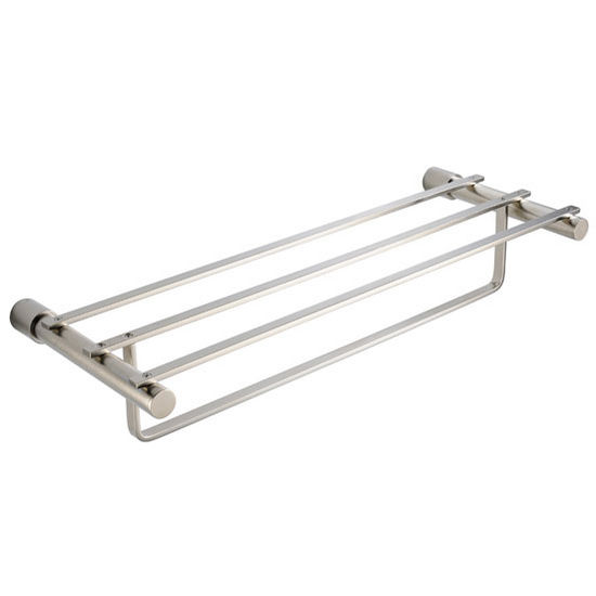 Fresca Magnifico Wall Mounted 22" Towel Rack in Brushed Nickel, Dimensions: 23" W x 8-3/4" D x 4-1/2" H